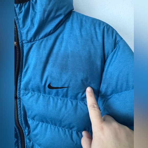 Nike blue down puffer coat Size Medium - Picture 4 of 12